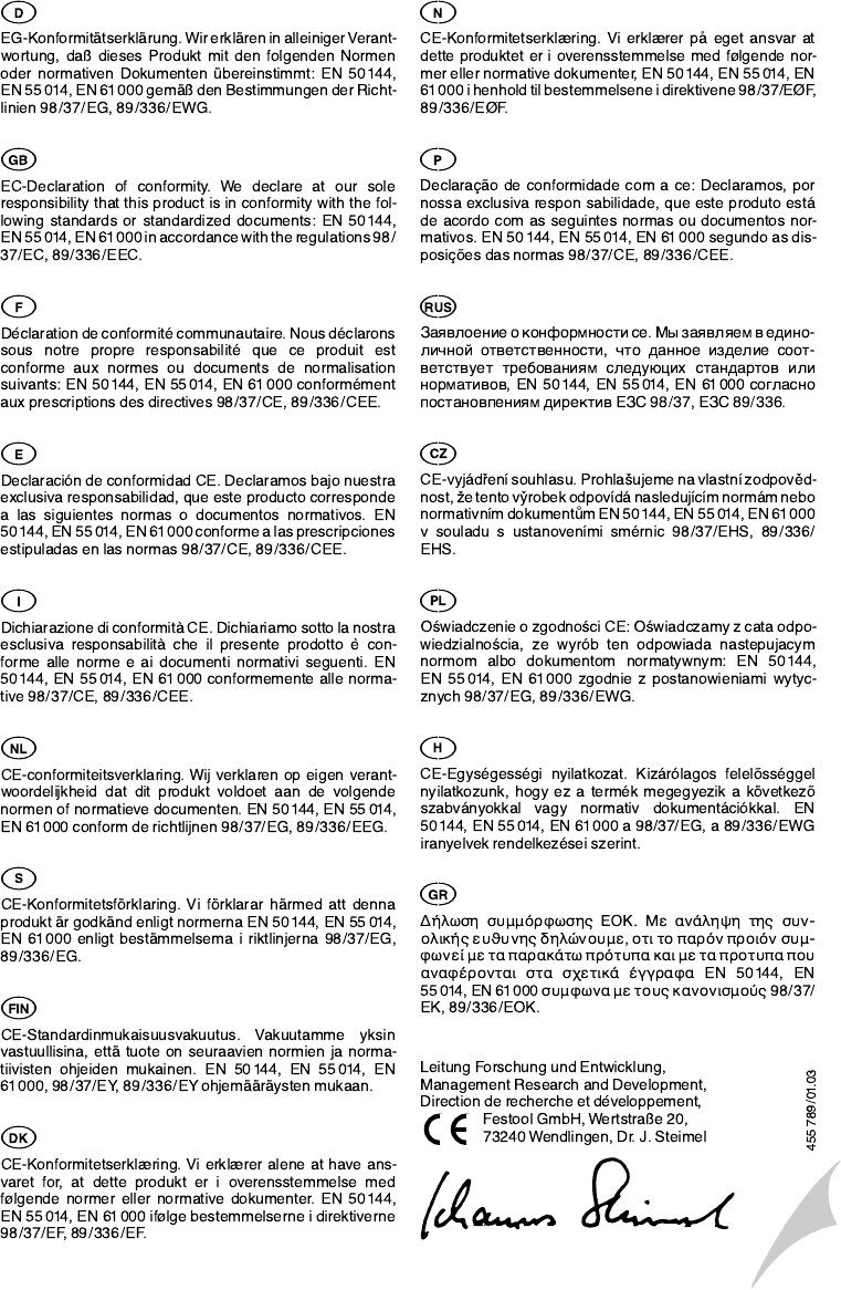 Manual Festool Ap 65 Eb Page 1 Of 71 German English French Italian Dutch
