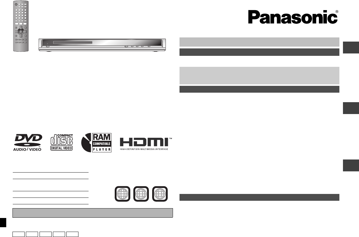 Manual Panasonic Dvd S52 Page 1 Of 28 English