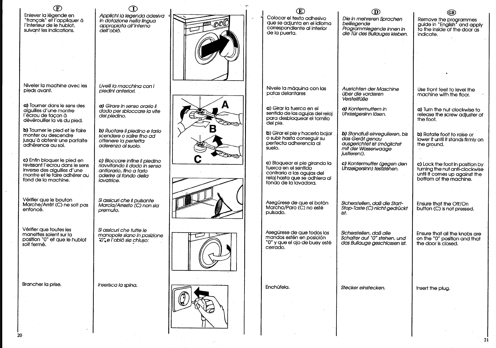 Manual Candy C 4 Page 8 Of 32 German English Spanish French Italian