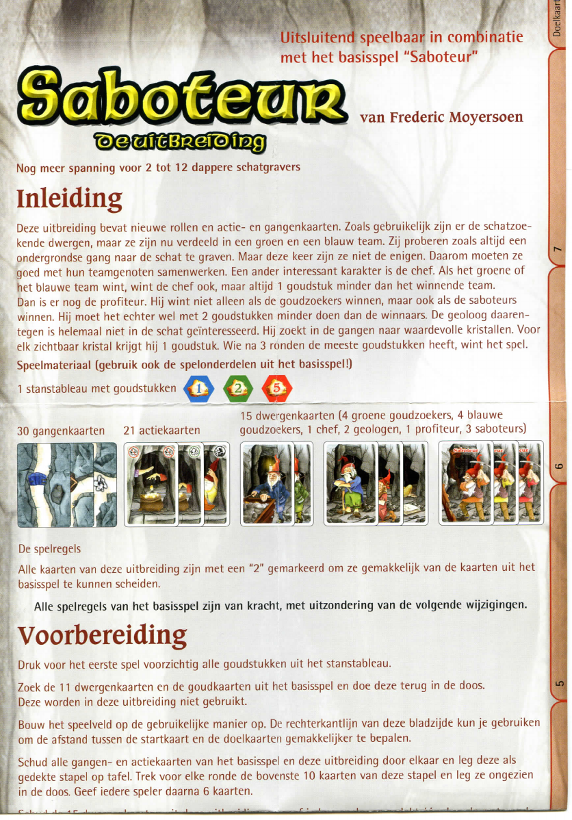 Bekentenis dynamisch Grit Manual 999 games Saboteur - de uitbreiding (page 1 of 4) (Dutch)