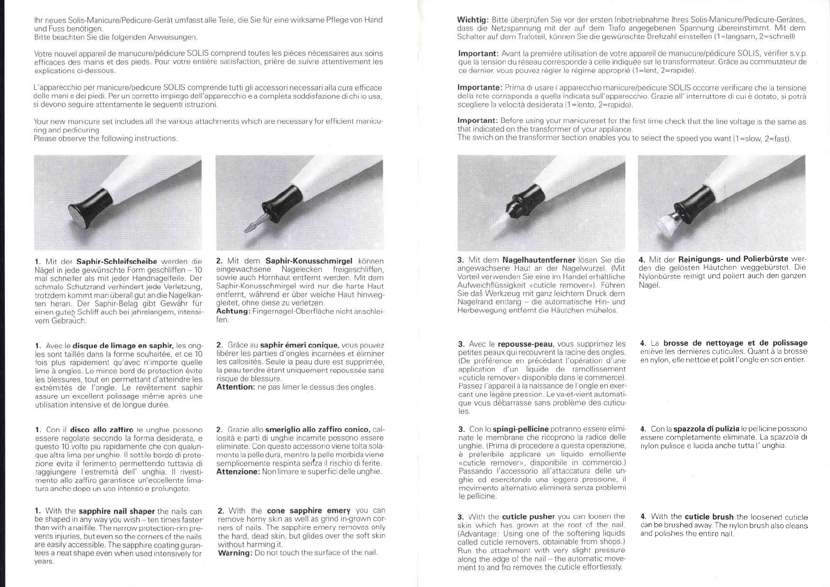 Manual Solis Type 71 Page 2 Of 2 German English French Italian