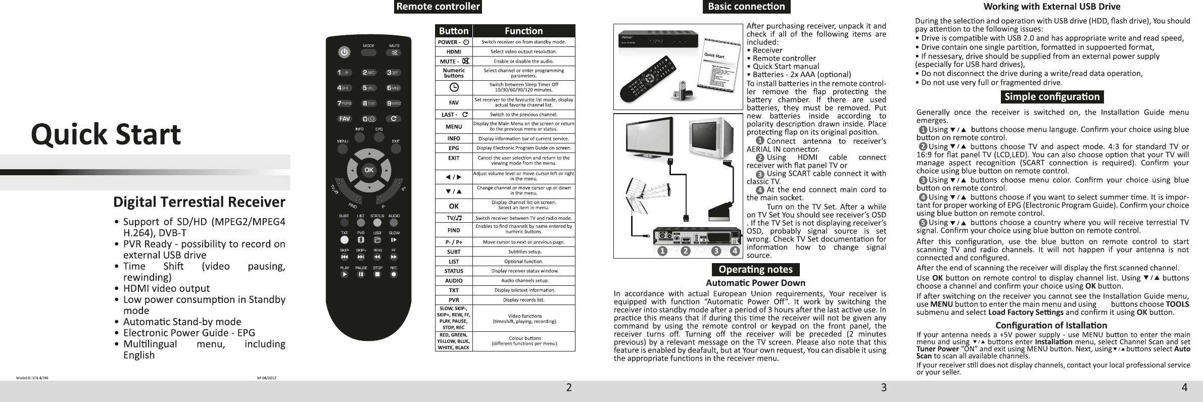 Creed Reorganize secondary Manual Opticum HD T90 (page 1 of 2) (English)