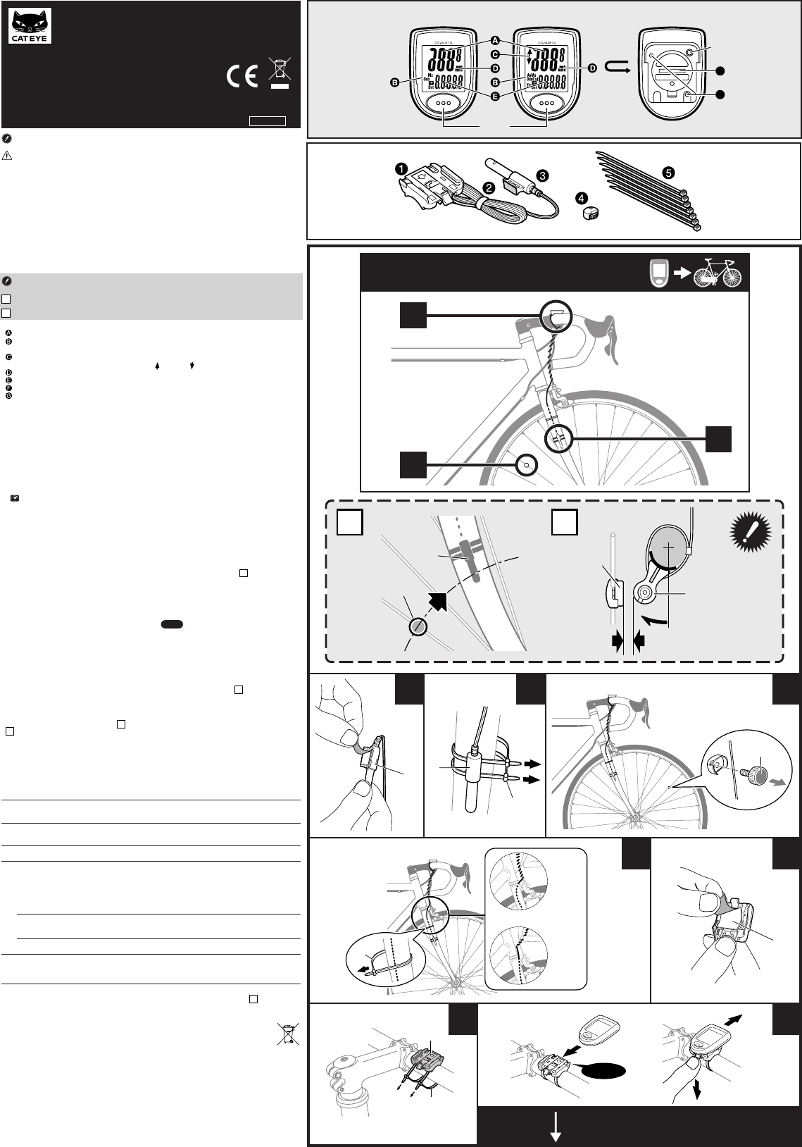 Manual Cateye Velo 5 (page 1 of 2) (German)