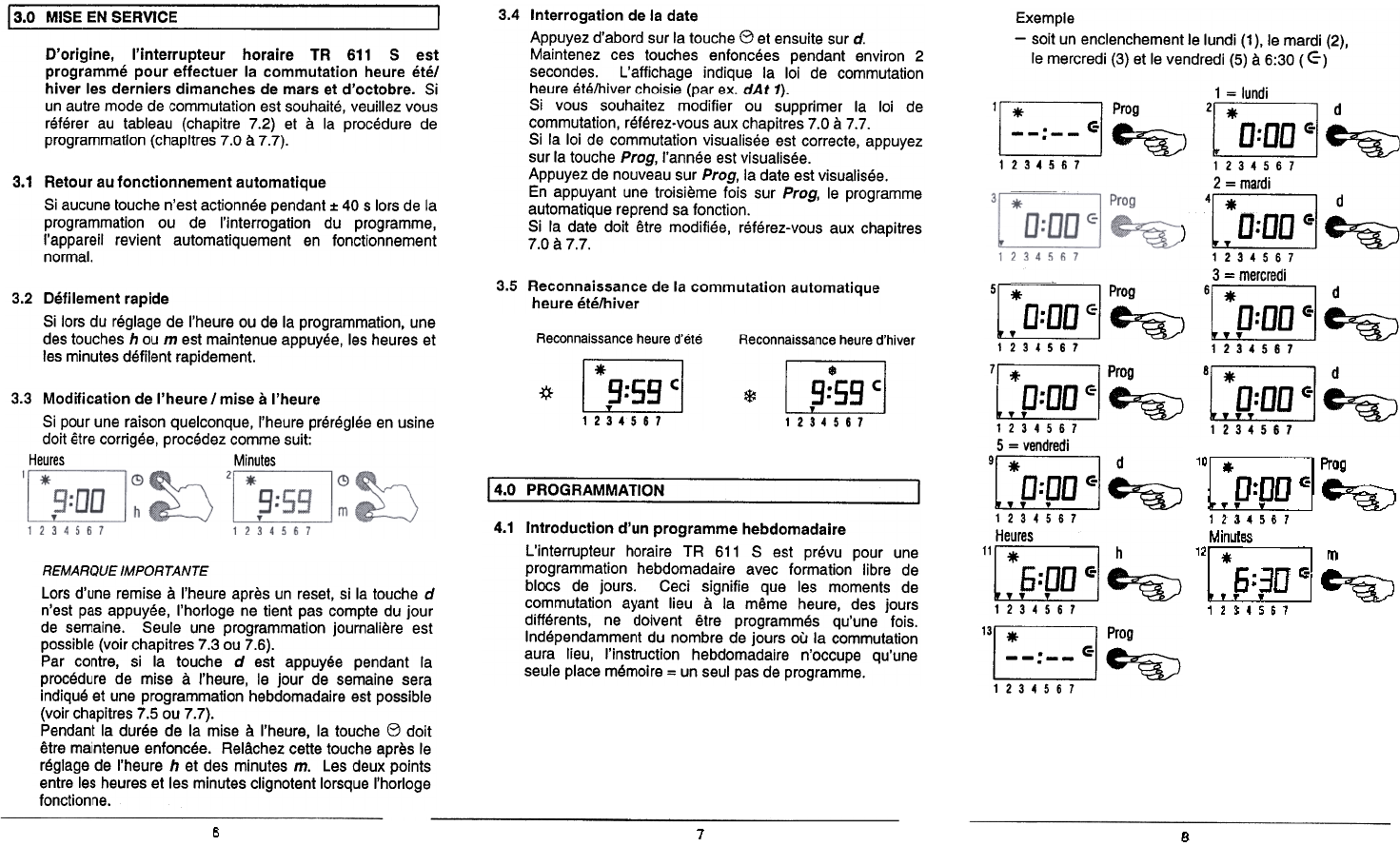 slutpunkt lure Universitet Manual Theben TR 611 S (page 3 of 8) (French)