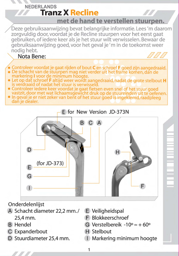 bitter handelaar Beweging Manual Rih TranzX stuurpen (page 1 of 7) (Dutch)