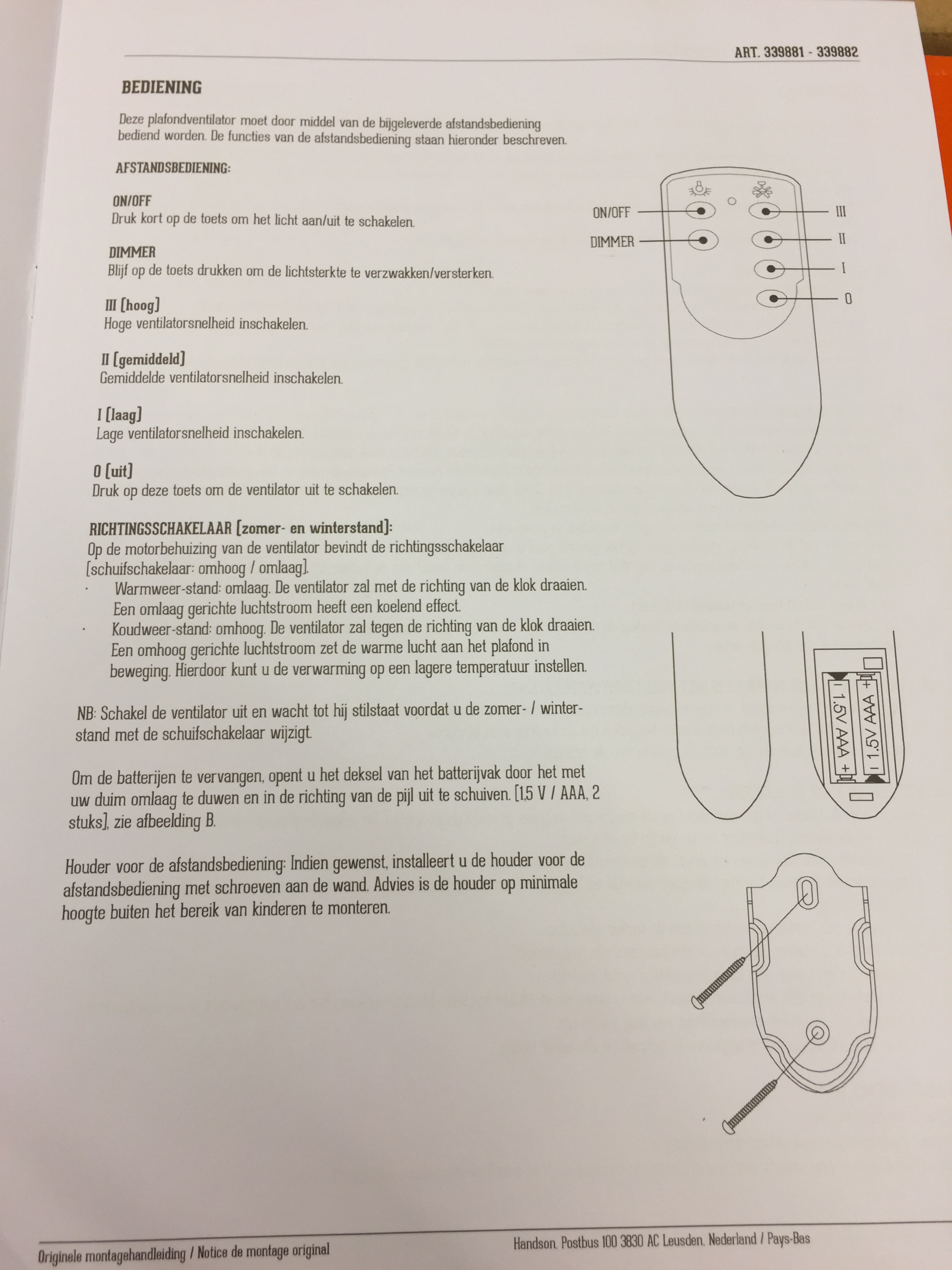 Vleugels meten kort Manual Handson BELLUNO (page 1 of 7) (Dutch)