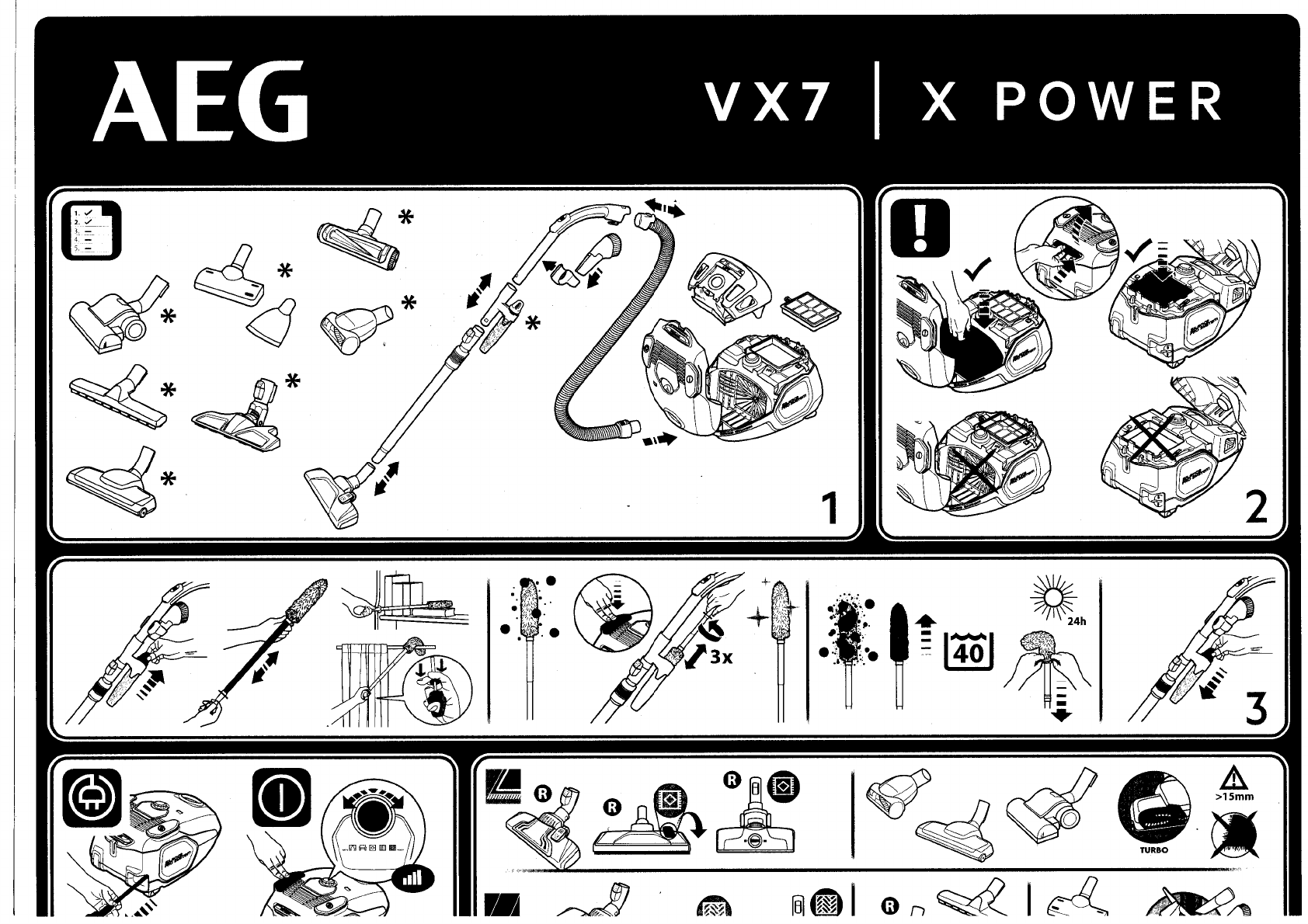 voorzien Bij Staat Manual AEG VX7-1 (page 1 of 2) (English, German, Dutch, French, Italian,  Spanish)