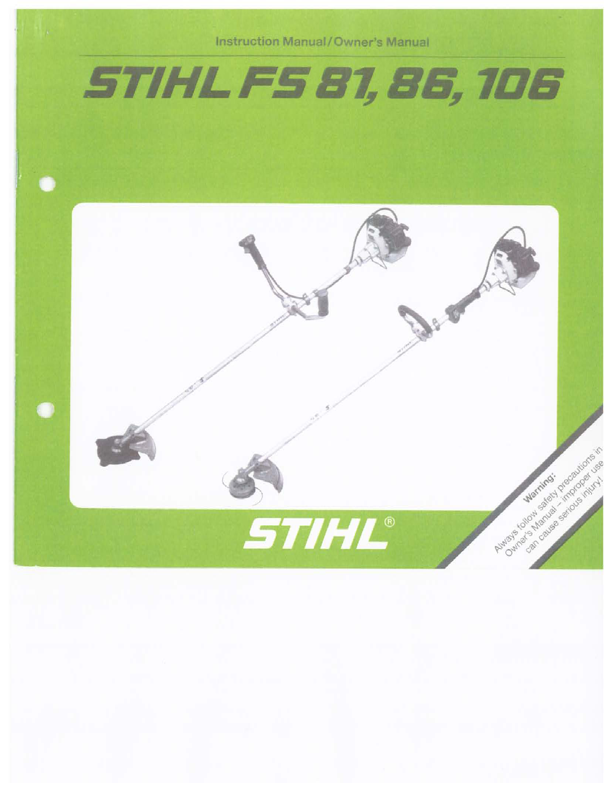 Manual Stihl FS86 (page 1 of 46) (English)
