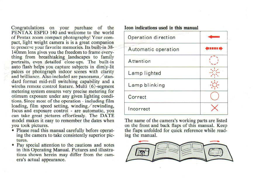 Manual Pentax Espio 140 (page 1 of 60) (English)