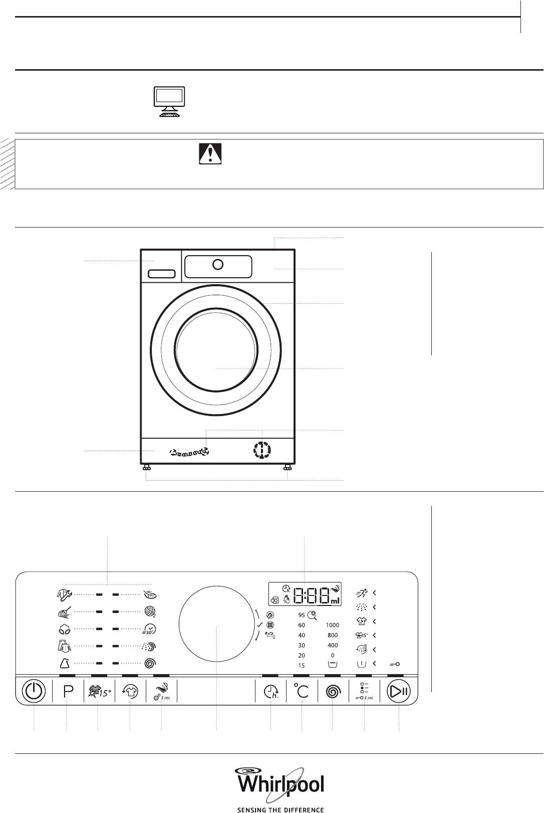 Manual Whirlpool AWG 912 S-PRO (page 1 of 8) (English)