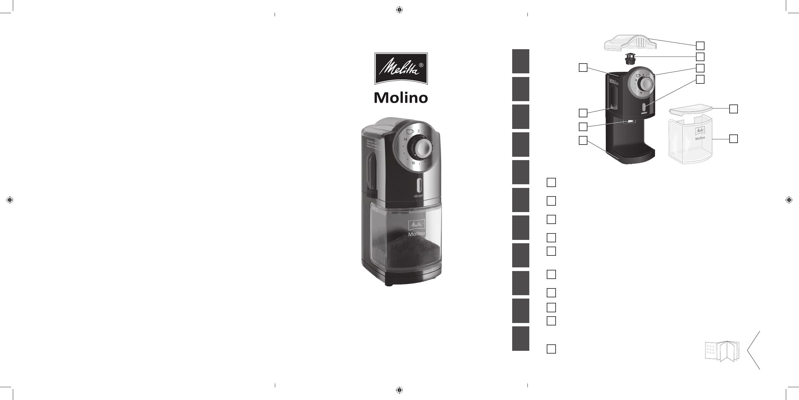 Manual Melitta 1019-01 Molino (page 1 of 30) (English, German, Dutch