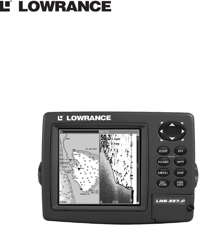 Lowrance LMS-332C GPS Fishfinder only head & sun cover ,no other accessories 