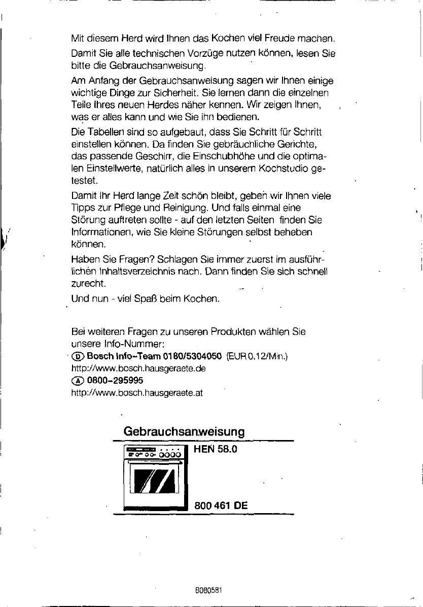 Manual Bosch hen 5860 (page 1 of 72) (German)