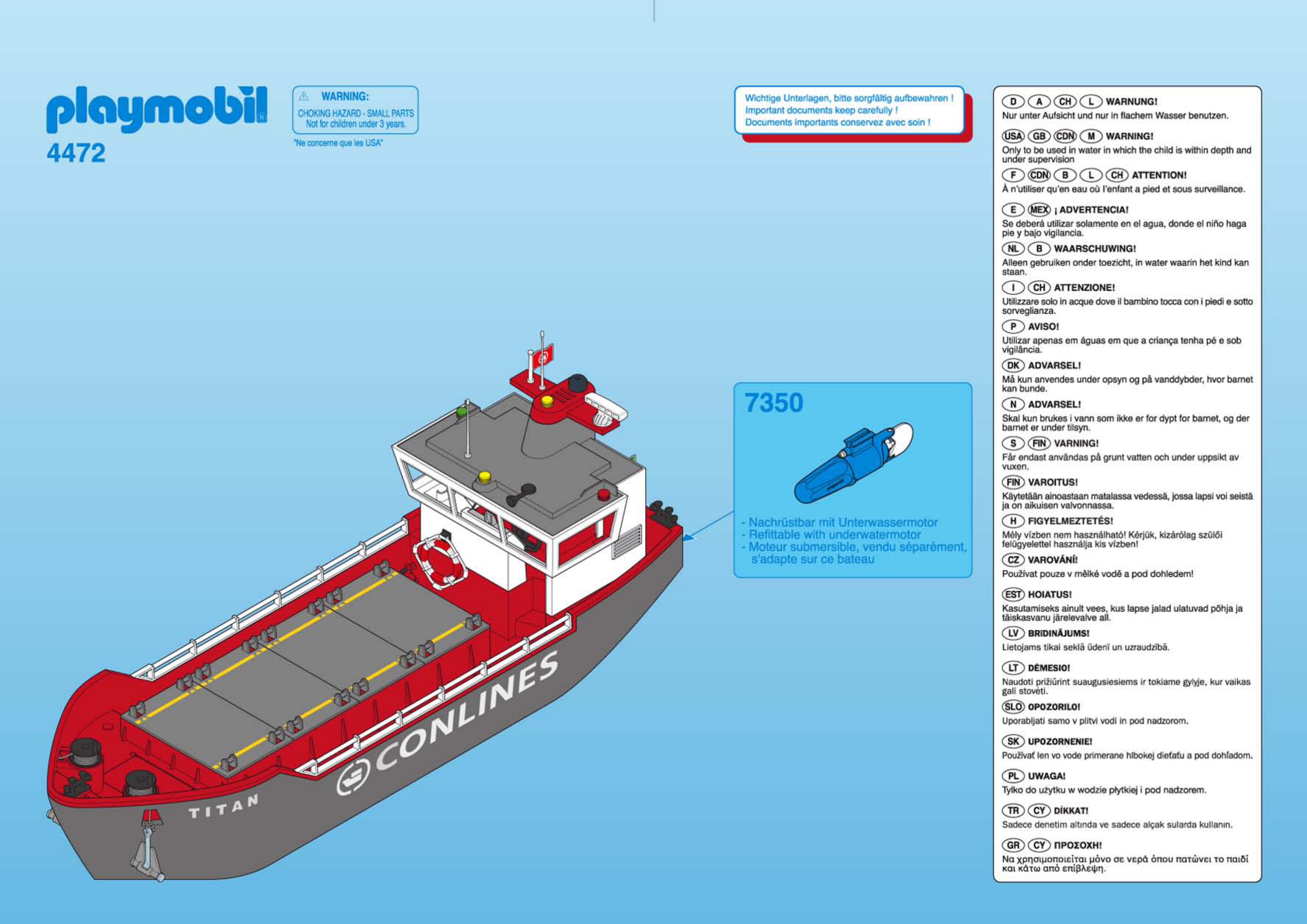 Manual Playmobil 4472 (page 1 of 12) (English, Dutch, Danish, French, Italian, Swedish, Turkish, Spanish, Norwegian, Finnish)