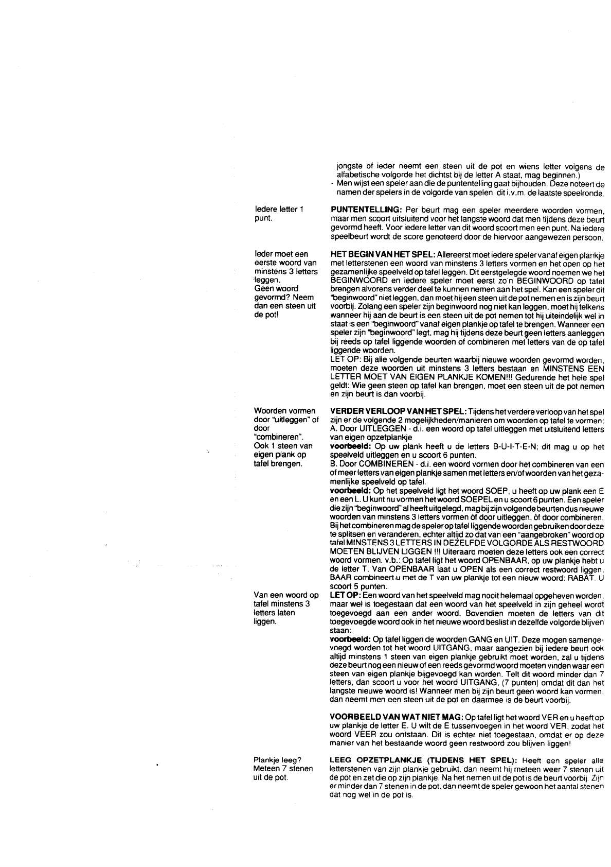 Manual rummikub woord (page 1 (Dutch)