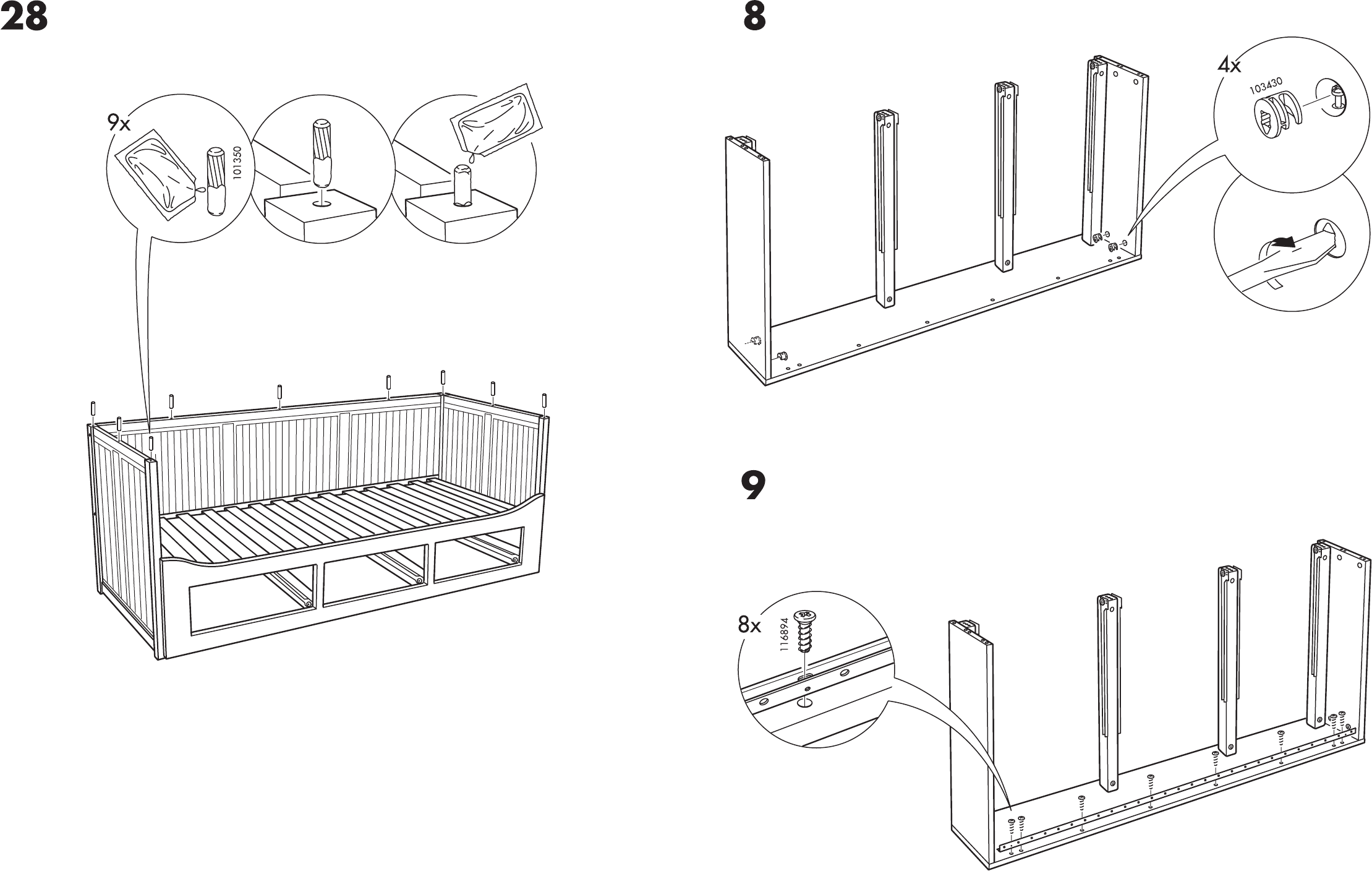 Handleiding Ikea Hemnes bedbank (pagina 1 van 12) (Dansk, Deutsch, English, Espa