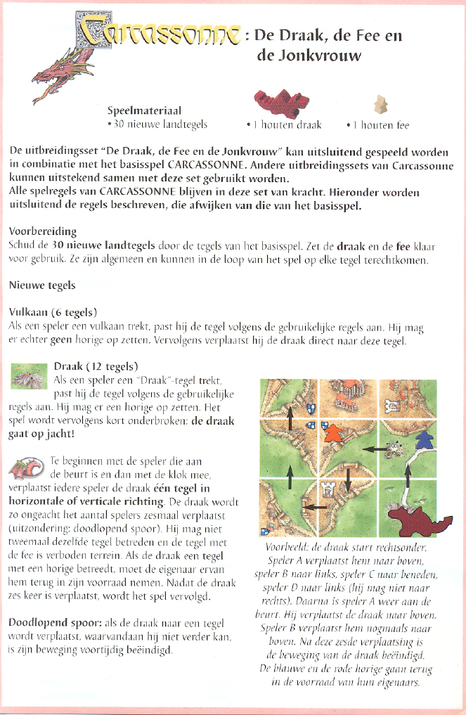 Garderobe heerser Houden Manual 999 games Carcassonne - De Draak de Fee en de Jonkvrouw (page 1 of  2) (Dutch)