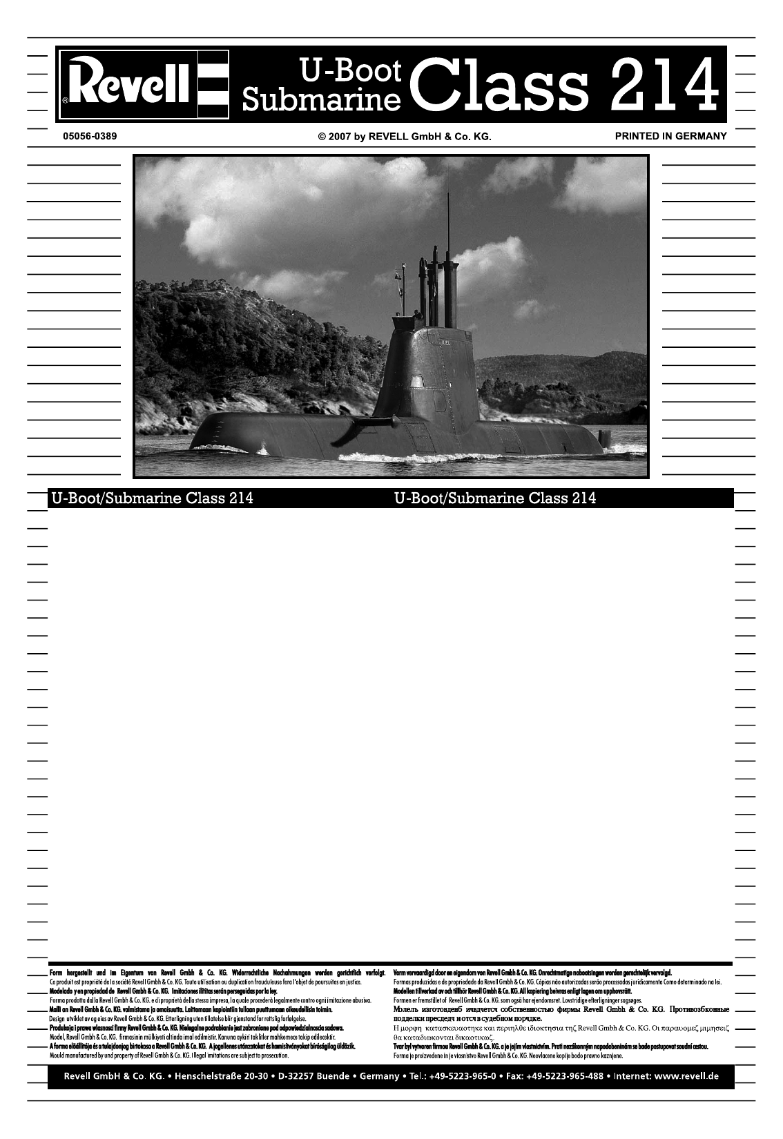 Missionary Lender Wrinkles Manual Revell 1-144 German Submarine U-Boot U214 (page 1 of 8) (English,  German, Dutch, Danish, French, Italian, Polish, Portuguese, Swedish,  Turkish, Spanish, Norwegian, Finnish)