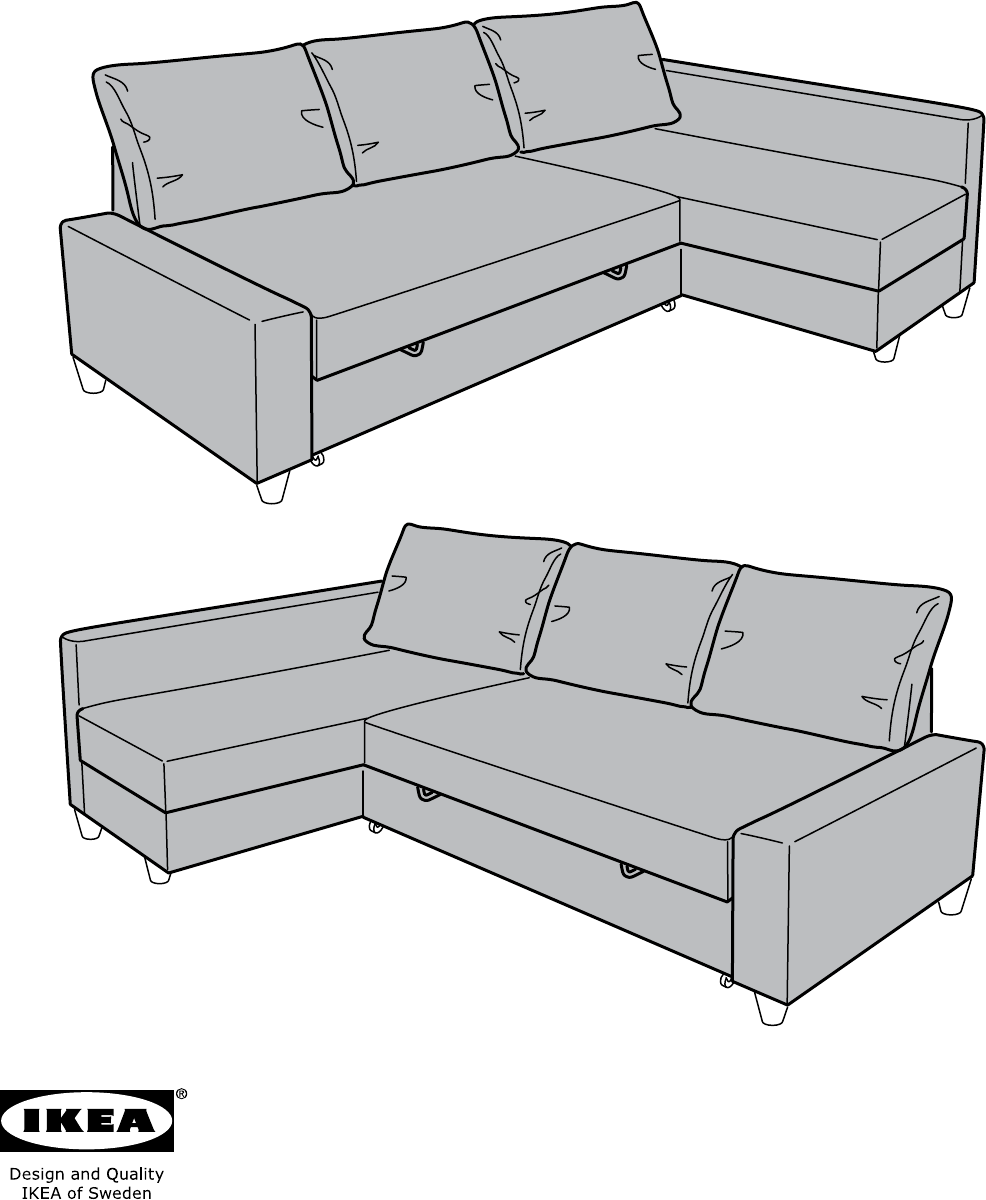 Manual Ikea Friheten Page 1 Of 28, Friheten Sofa Bed Assembly Instructions
