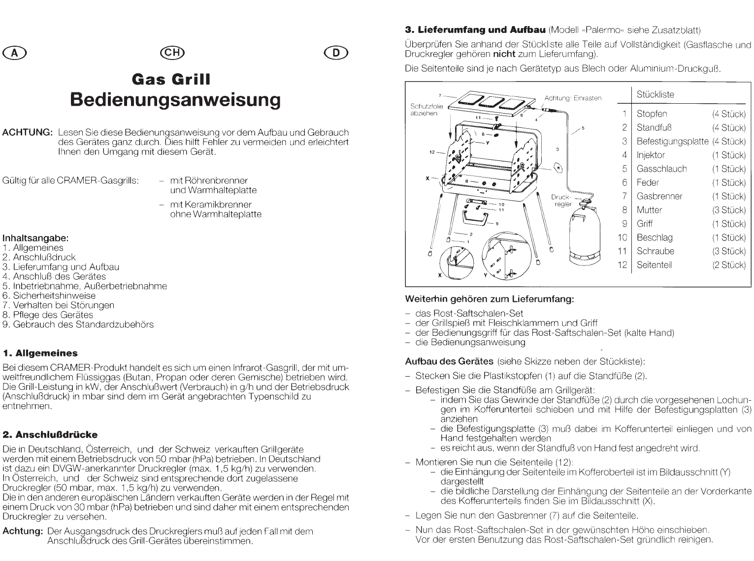 er nok Flagermus Touhou Manual Cramer Gas-Grill (page 1 of 4) (German)