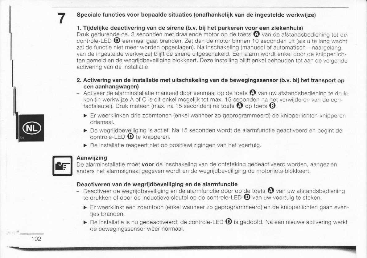 botsen Uitlijnen Manhattan Manual BMW Alarm DWA-6 (page 12 of 19) (Dutch)